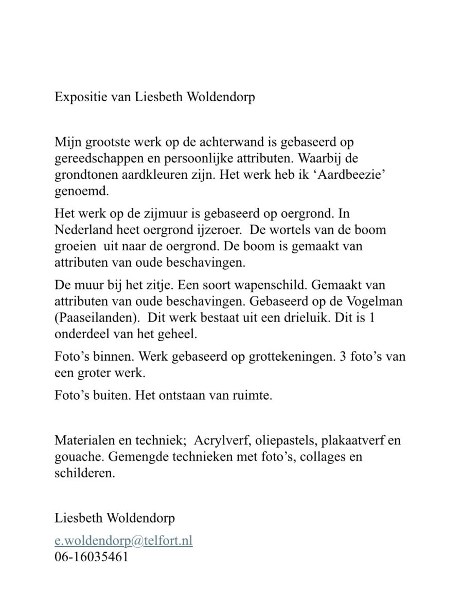 Expositie Lisbeth Woldendorp